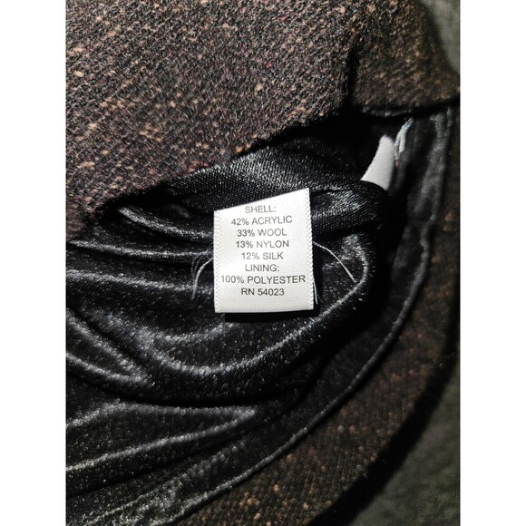 Banana Republic Wool Silk Blend Dress 0 Brown Tweed V-Neck Knee Length Lined - Picture 3 of 8